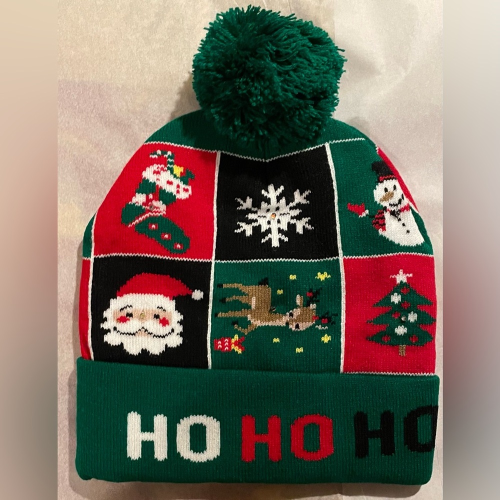 Ho Ho Ho LED Unisex Knitted Beanie